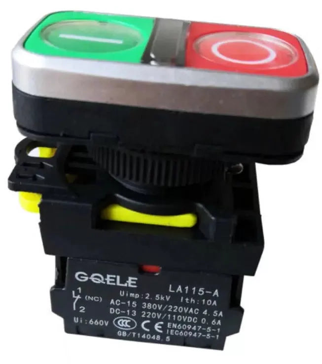 GQELE LA115-A5-11RD1 NO NC 220V Waterproof Double Position/Key Pushbutton Switch [1]