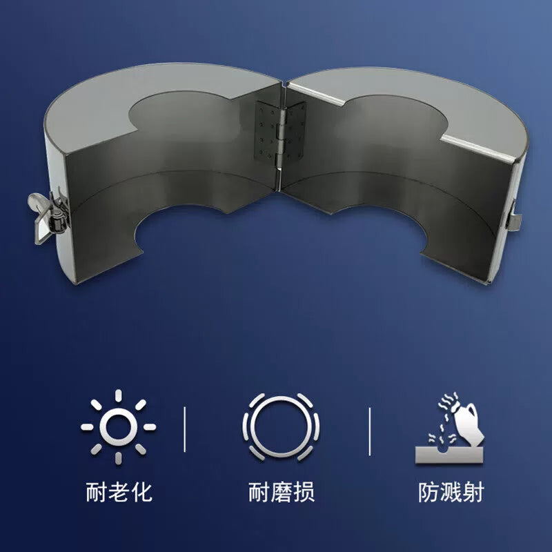 HanGu 304 Stainless Steel Flange Protective Cover: Acid and Alkali Resistant, High Temperature Resistant, Corrosion Resistant, Splash-Proof Protective Cover [1]
