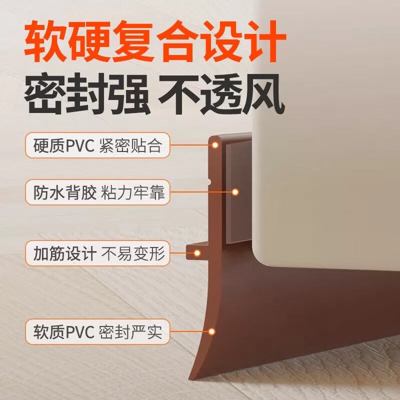Hauscop door bottom sealing strip, anti-theft glass door and window gap baffle, self-adhesive sound insulation and waterproof strip, windproof artifact, brown - waterproof adhesive backing [two-pack]  [5]