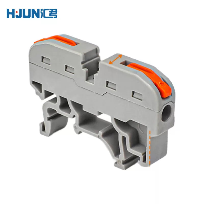 Huijun PCT211 Rail-mounted Terminal Block Press-type Parallel Connector Wire UK2.5B Quick Wiring Connection Gray - 10 Pieces [1]