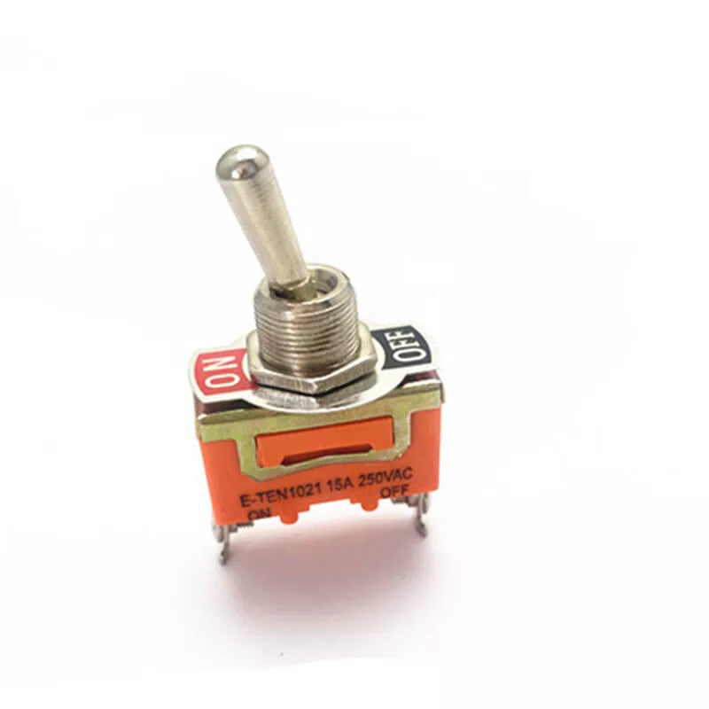 Huishida E-TEN1021 Small Twist Toggle Switch (821) - Left/Right, Rocker, Toggle Switch / Two/Three-Pin, Two-Position, Two-Pin Wiring (5 pieces) [1]