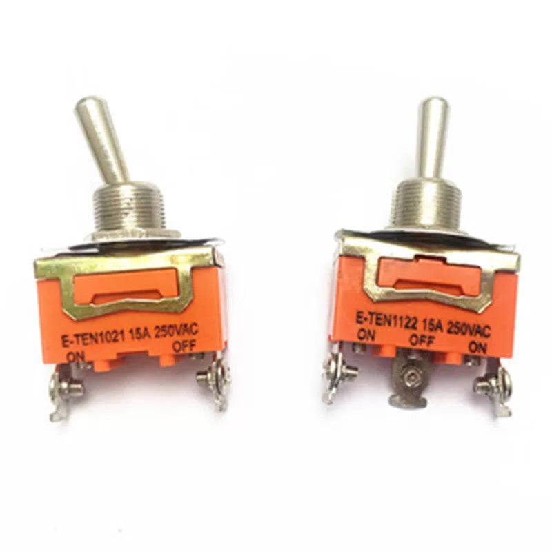 Huishida E-TEN1021 Small Twist Toggle Switch (821) - Left/Right, Rocker, Toggle Switch / Two/Three-Pin, Two-Position, Two-Pin Wiring (5 pieces) [2]