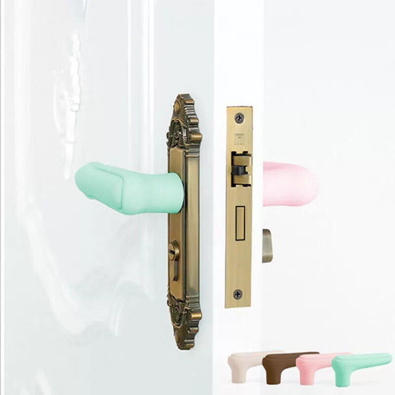 Jingu Lao Door Handle Protective Cover, L-shaped Anti-collision Child Safety Silicone Door Handle Glove, Beige, 2 Pieces, KZS-1117 [3]