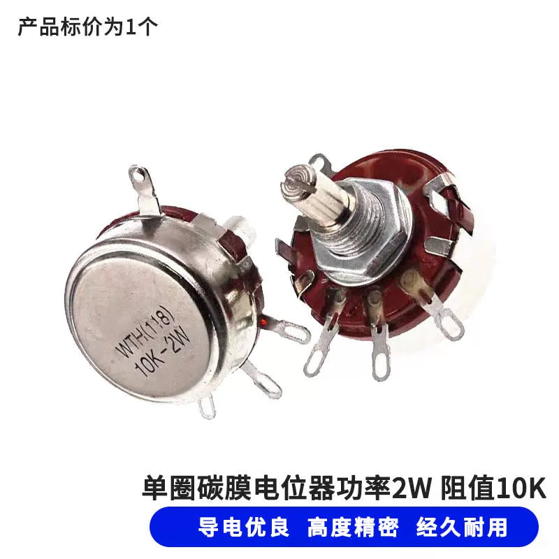 KRECIET WTH118-1A Single-Turn Carbon Film Potentiometer, 2W 10K, H1003417 [1]