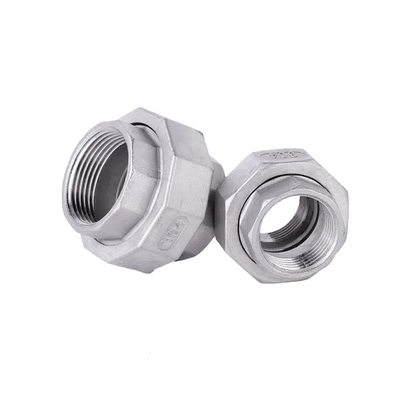 Naixin 304 Stainless Steel Internal Thread Union, Double-ended Union Water Pipe Fittings, Internal Thread Union, Threaded Connector, Oil-resistant Union, 1/2 (4 points) 304 [1]