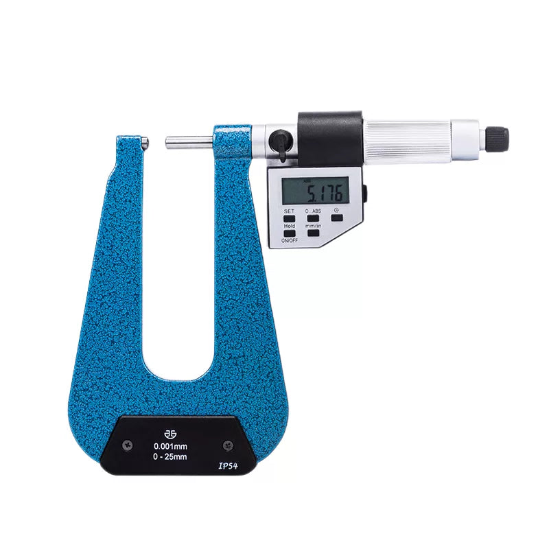 Northwest Qinghai Measuring Tools Digital Electronic Deep Bow Micrometer U-type Flat Head Single/Double Round Head Ball Head Micrometer 233-03-040 Measuring Range 0-25mm Bow Depth 100mm Type A Double  [1]