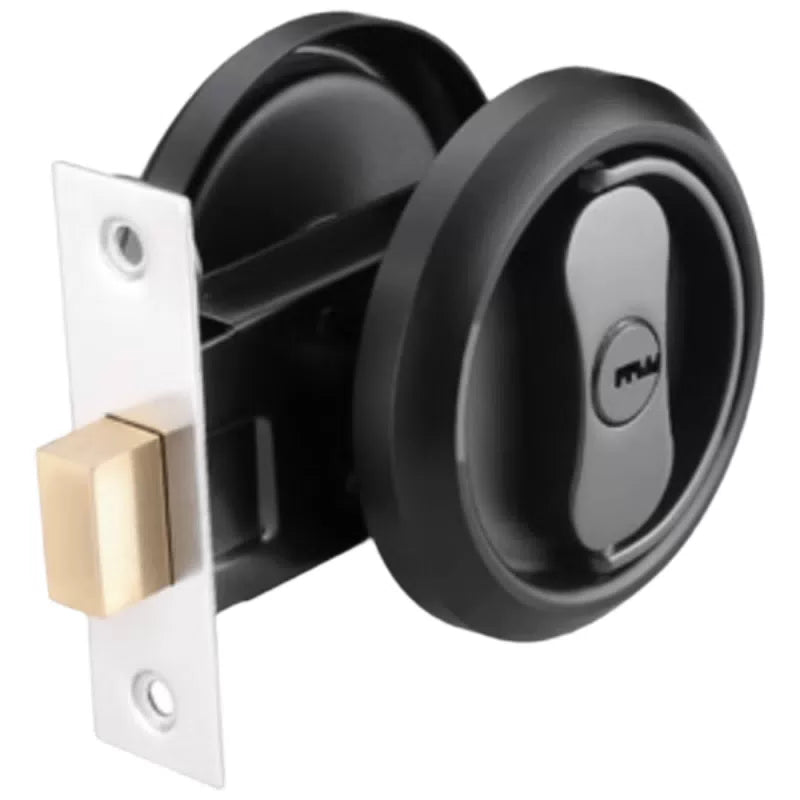 Panggu Precision Invisible Door Lock, Concealed Lock, Background Wall Sliding Door Anti-theft Lock, Style A - Black with Square Tongue [1]