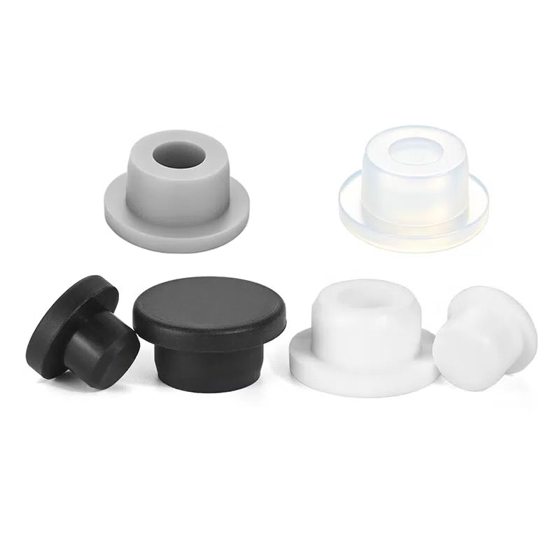 Qianbaiyong silicone plugs, threaded hole plugs, T-shaped rubber plugs, high temperature resistant silicone rubber caps, dust caps, black TS-4.1 [30 pieces] - plugging holes 3.9-4.0mm [3]