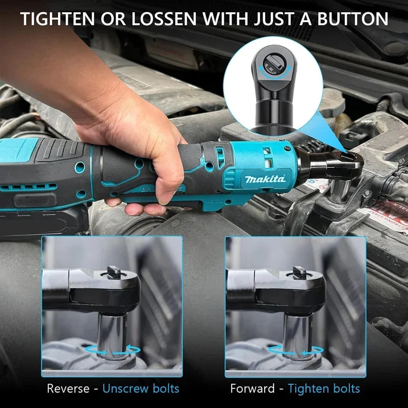 MAKITA 18V LXT 47.5 N·m Cordless Ratchet Wrench DWR180Z 6.35mm Drive 800RPM Angle Wrench for Mechanics & DIY& Industry