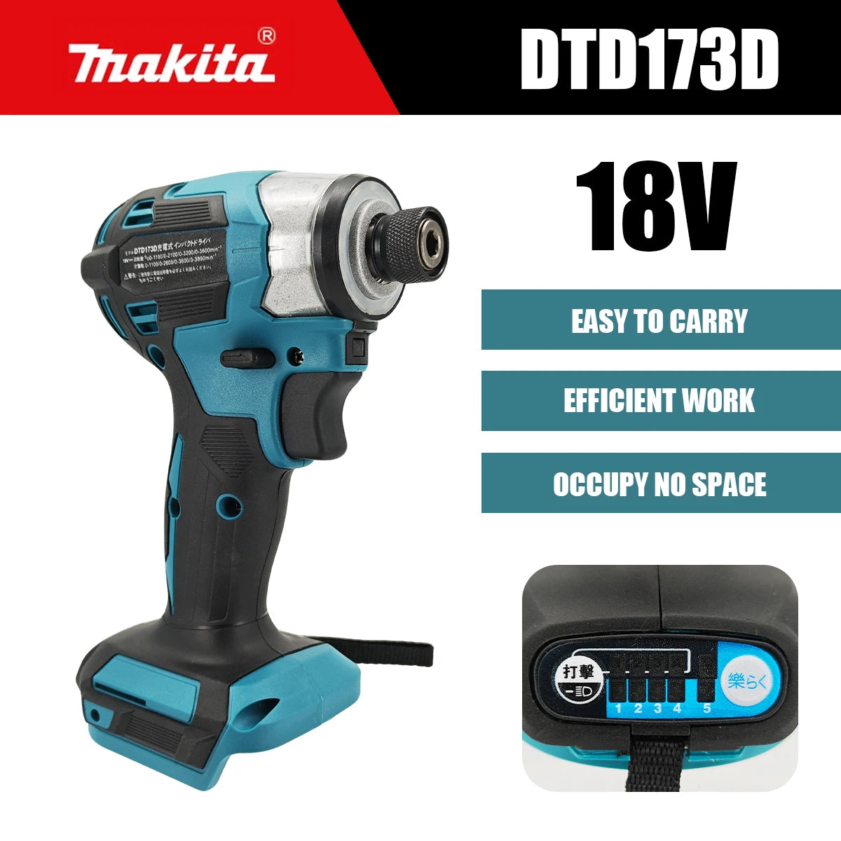 Makita DTD173 1800RPM 180Nm Cordless Impact Driver 180Nm Brushless Motor Electric Drill Wood Bolt T Mode For Makita Battery