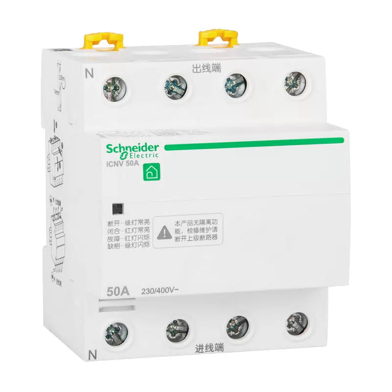 Schneider Electric A9C69450 4P Self-Recovery Voltage Protector, 50A [1]