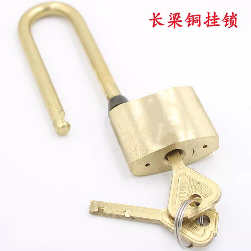 Thickened, waterproof, and rust-proof brass padlock for outdoor use in gas stations, power plants, and coal mines. 35mm longer, 3 keys. [5]
