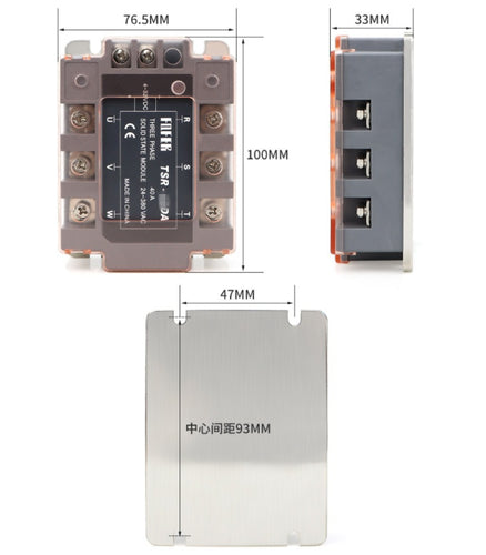 Three-phase solid state relay 60A TSR-60DA DC control AC 4-32VDC 24-380VAC [3]