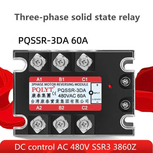 Three-phase solid state relay PQSSR-3DA 60A DC control AC 480V SSR3 3860Z [1]