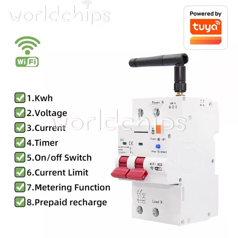 Tuya WIFI/Zigbee AC Smart Circuit Breaker Metering Remote Control On-Off Breaker [2]