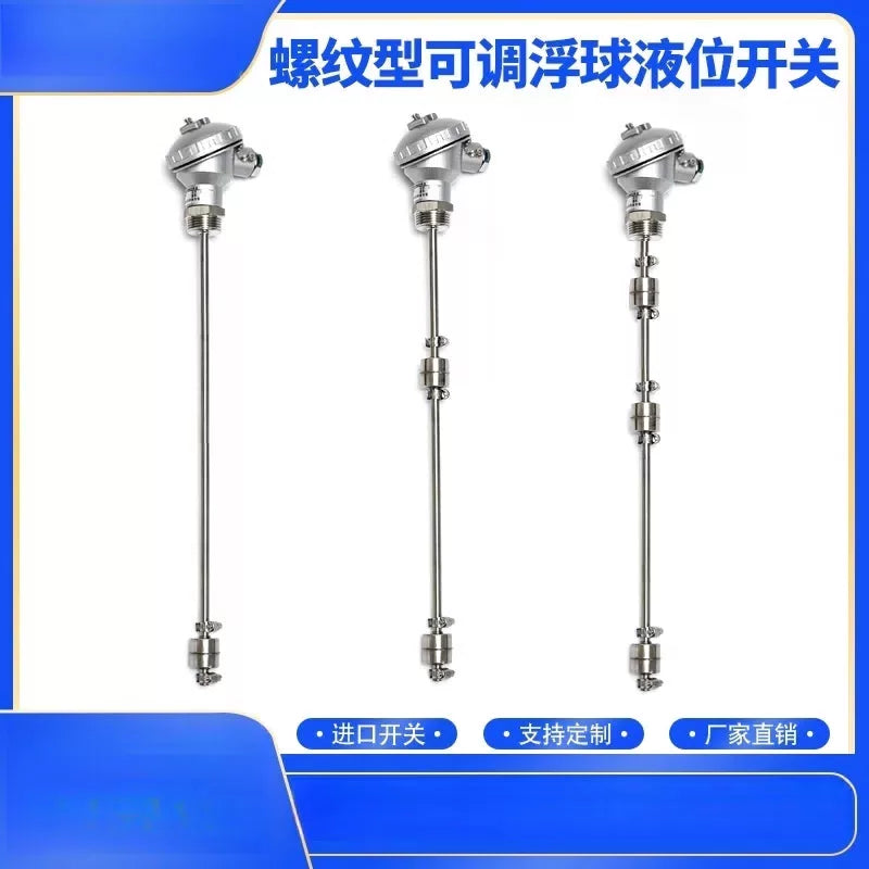 USAMR Adjustable Stainless Steel Float Switch Reed Switch Liquid Level Controller, Dual Ball/Triple Ball Waterproof, 1-inch Thread DN25 [4]