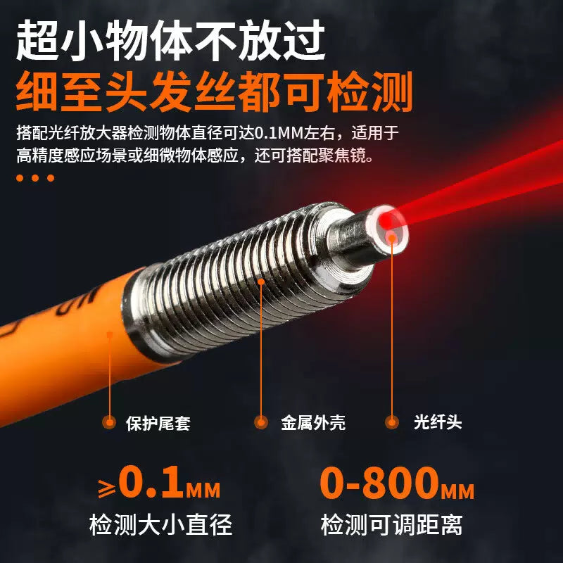 USAMR fiber optic sensor amplifier L-shaped right-angle 90-degree probe through-beam fiber optic cable NA11 dual digital display [5]
