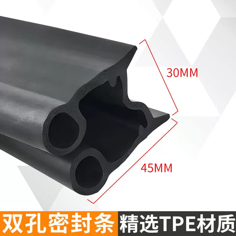 Weiruijia Cold Storage Door Sealing Strip, Double-Hole U-Shaped Special Insulation and Dustproof Sealing Strip, Cold Storage Sliding Door Edge Strip, Double-Hole Sealing Strip (TPE Elastomer), Sold in [1]