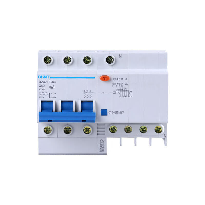 Chint DZ47LE-63 3P+N C40 30mA Leakage Circuit Breaker