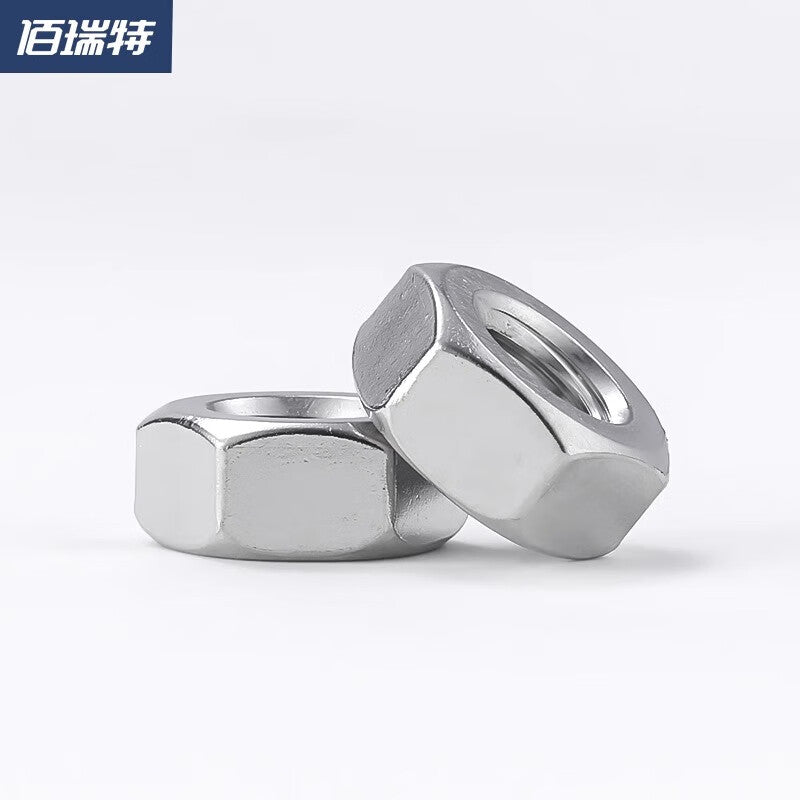 Bairuite 304 Stainless Steel Fine Thread Hex Nuts and Screws, Fine Thread Reverse Thread Nuts, Imperial Standard Nuts M6 [50pcs] (304) Coarse Thread
