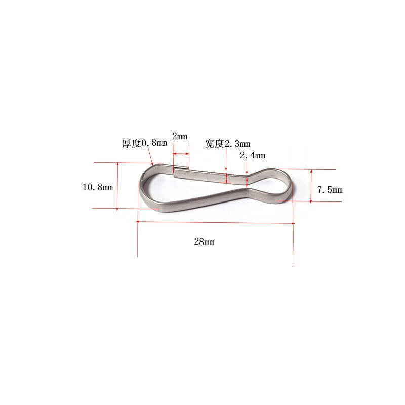Masford Fishing Gear Buckle, Chain Clip, Spring Clip, Keychain, Fishing Gear Buckle, 304 Stainless Steel, 28mm Long [100 Pieces]