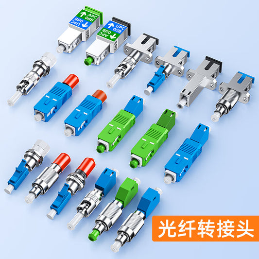 Saixian LC-SC Dual Female Fiber Optic Adapter, Telecom Grade Fiber Optic Coupler, Round to Square Connector, Optical Power Red Pen Connector, Flange Extender