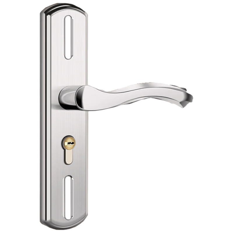 Beginner's bedroom door lock, household universal indoor room door lock, wooden door panel handle, no drilling required, double hole 18 handle.