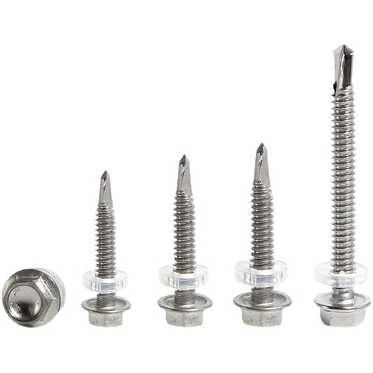 Jinglan 410 National Standard Stainless Steel Drill Self-Tapping Dovetail Screw for Color Steel Sheets M5.5 with Washer 5.5*25 (700 pieces per box)