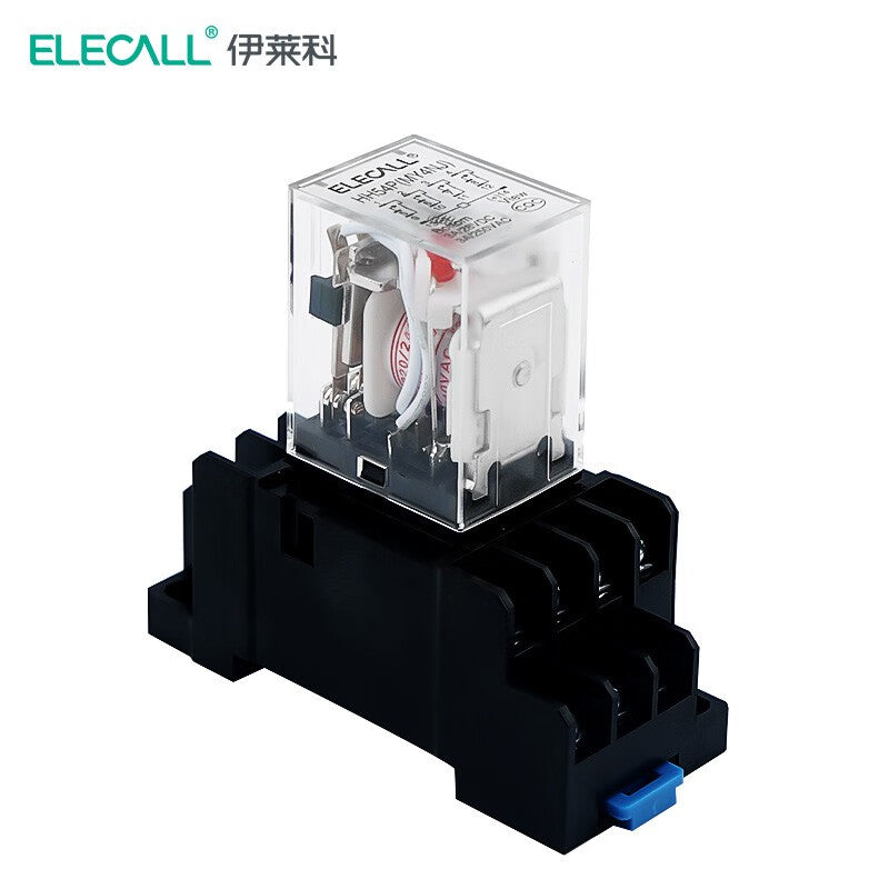 ELECALL HH54P small intermediate relay AC four open four closed with light and base electromagnetic relay set 14 feet MY4NJ AC220V