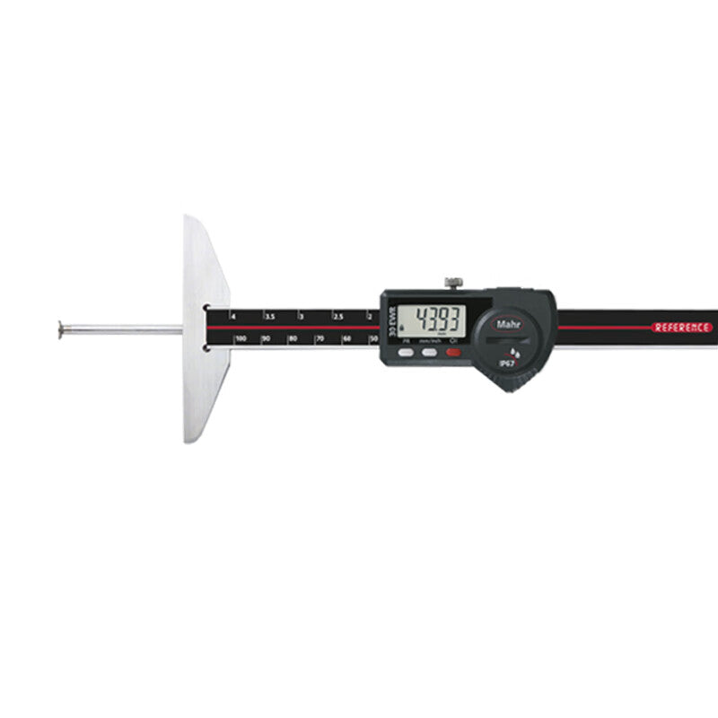 Mahr 30EWR-N Digital Depth Caliper, IP67 Waterproof, Data Transmission, Slot Width and Spacing Measurement, Precision Electronic Depth Gauge 0-100mm / 4126513