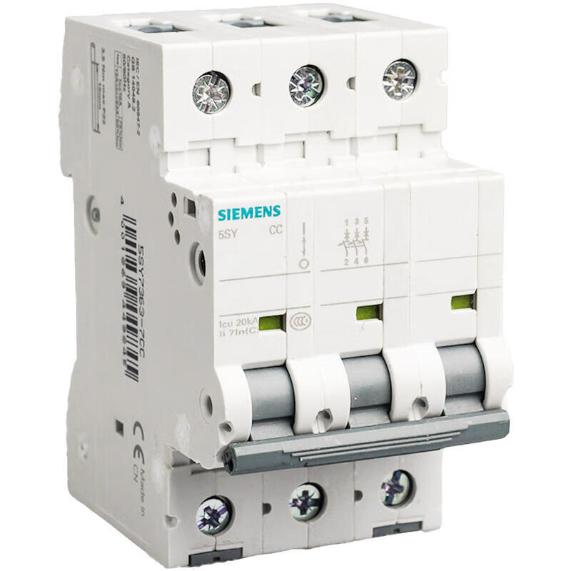 Siemens 5SY6 3P C2 Miniature Circuit Breaker, 2A, 6kA