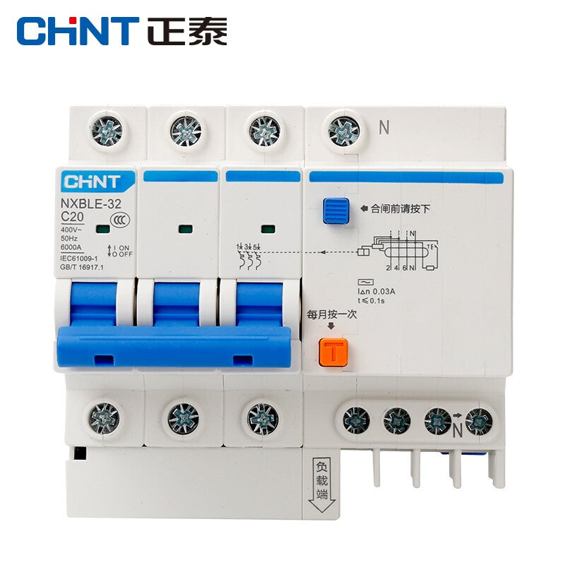Chint NXBLE-32-3PN-C20 Leakage Protection Circuit Breaker