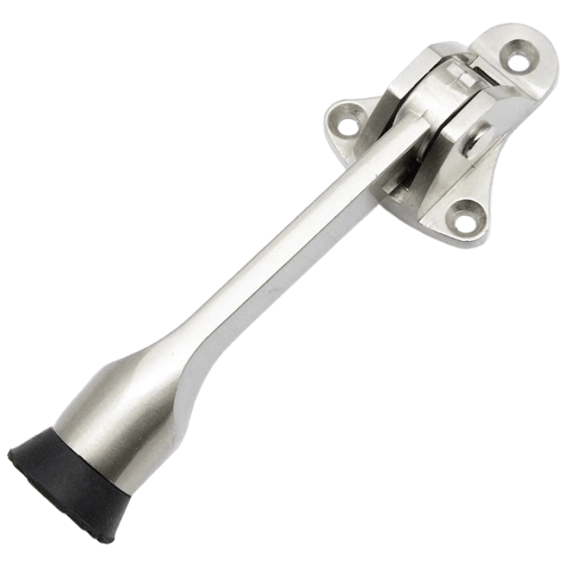 Chuke Foot-operated Door Stopper and Door Positioner - Freely Stops Door Top Rubber Door Stop Door Bumper Horseshoe - Silver