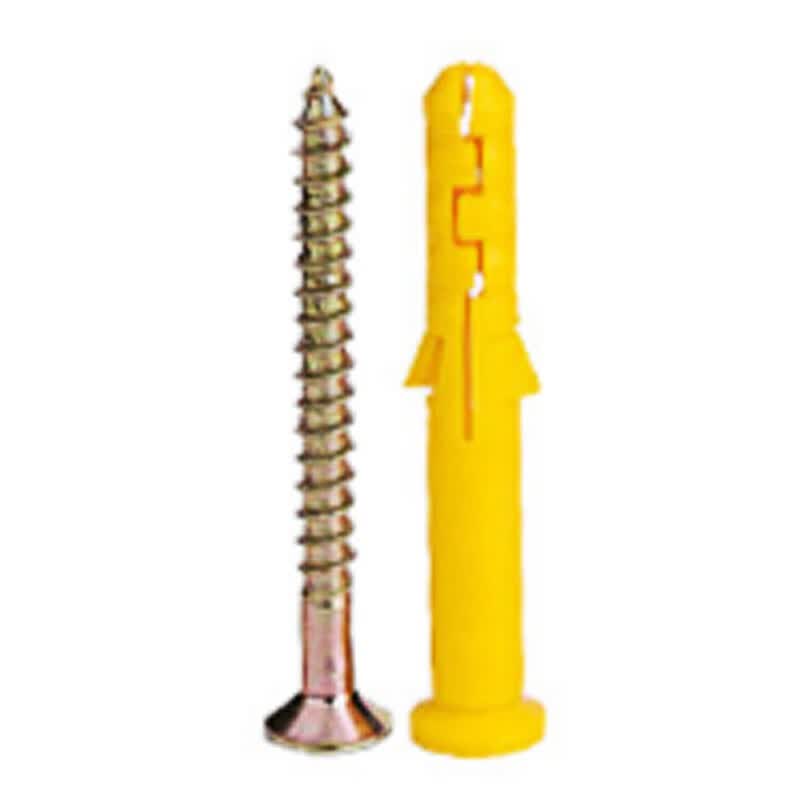 Winsteel WST853 Small Yellow Fish Plastic Expansion Tube, Anchor Bolt Granules, Self-Tapping Expansion Screws, 10*100mm (50 sets/bag)