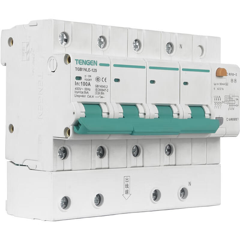 Tianzheng TGB1NLE-125 4P C100 30mA Circuit Breaker