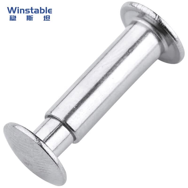 Winstein W855 Flat Round Head Button Rivets, 304 Stainless Steel, A2-70 Grade, for Ledgers, Photo Albums, and Menus, φ3*25 (100 pieces)