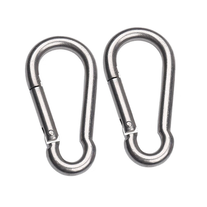 Deyu Crafts 304 Stainless Steel Spring Hooks, Carabiner Rings, Safety Buckles, Elastic Chain Buckles, 5-pack, Price per pack M6