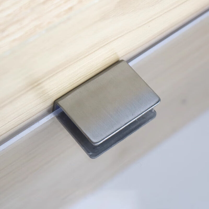 Deqi Stainless Steel Glass Clip, Bracket, Partition Glass Fixing Clip, Glass Fixing Support, Glass Accessories, Large Rectangular Size (Can clamp 8-13mm)
