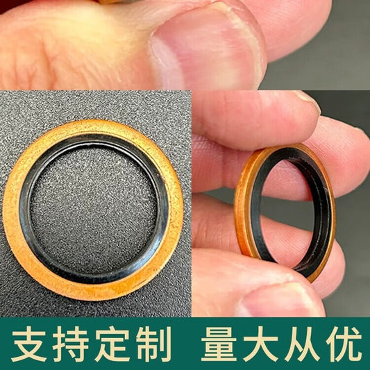 Yonghao Yinghong Copper-Nitrile Gasket Combination, High Pressure and High Temperature Hydraulic Assembly, Customizable, Inner Diameter 22mm (10 pieces) (Copper + Nitrile), One Price