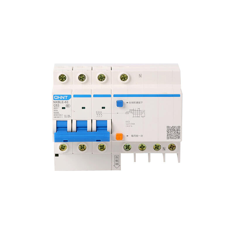 Chint NXBLE-63 residual current operated circuit breaker; NXBLE-63 3P+N C40 30mA 6kA