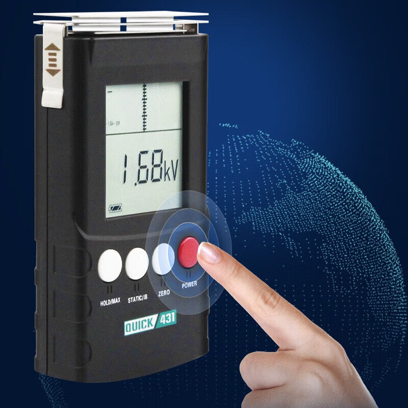 QUICK 431 Electrostatic Tester, Ion Balance Detector, Handheld Digital Display Instrument for Electronic Welding