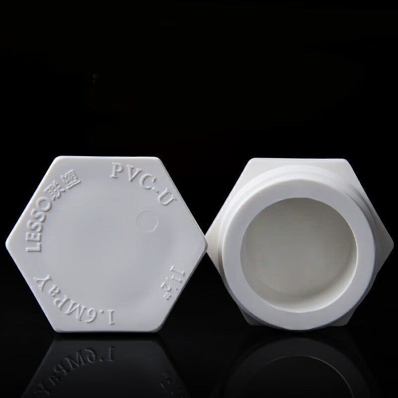 Corej PVC male thread plug, external thread, water pipe fitting, external hexagonal plastic plug, cap, pipe cap, 63mm (2 inch).