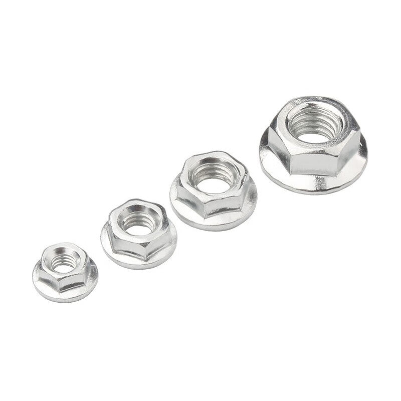 Steel Precast Products National Standard Galvanized Flange Nuts Anti-slip Headstocks Anti-loosening Nuts with Washers Tightening Flange Face Nuts [Beijing Supply] M12 (50 pieces per pack)