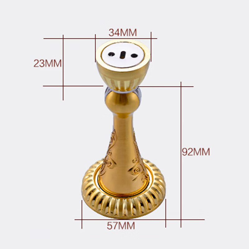 Yuhuaze Door Stopper, Strong Magnetic Stainless Steel Door Stopper, Anti-collision Door, Indoor Security Door, Floor Stopper, Extra Thick Anti-theft Floor Stopper with Carved Gold Design