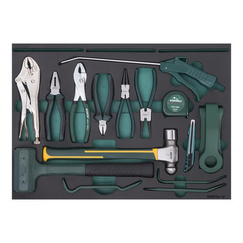 SATA 210-piece machine repair tool cart set (including 95125-4 drawer 2-door tool cart); 09925