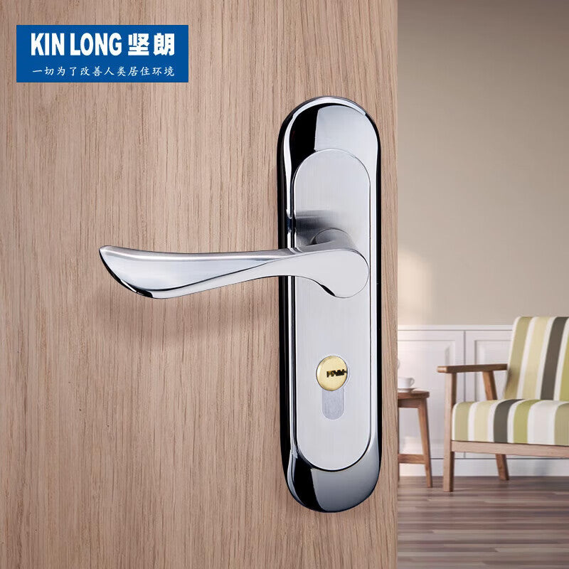 Kinlong (KIN LONG) door locks, single latch, stainless steel door handles, universal locks for home and indoor wooden doors, hardware reinforcement.