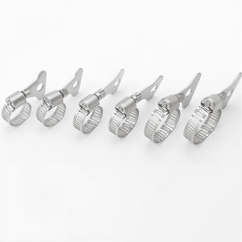 Peifan 201 Stainless Steel Handle-Type Clamping Clip for Gas Pipe Fixing Joint, Rust-proof and Wear-resistant C13*19 (20 pieces)