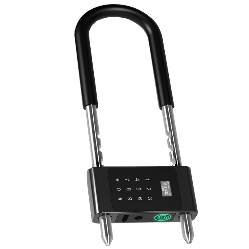 Initial fingerprint U-lock for office glass doors, shop front doors, smart electronic mortise lock, U-lock, combination lock