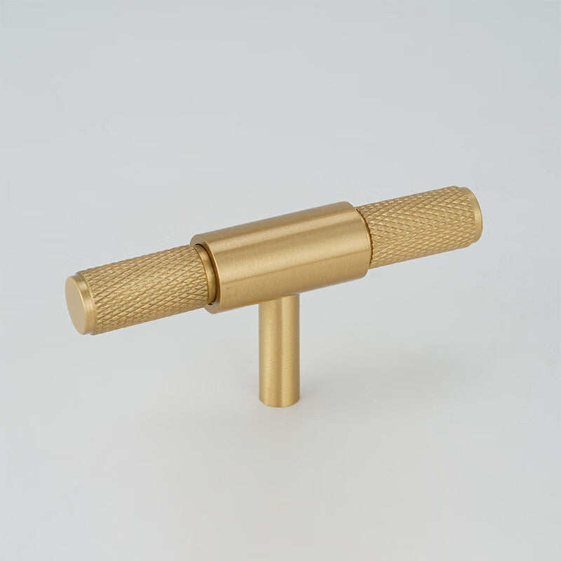 Deqi brass handles, textured light luxury gold cabinet, black minimalist shoe cabinet drawer cabinet, simple handles, long single hole - gold.