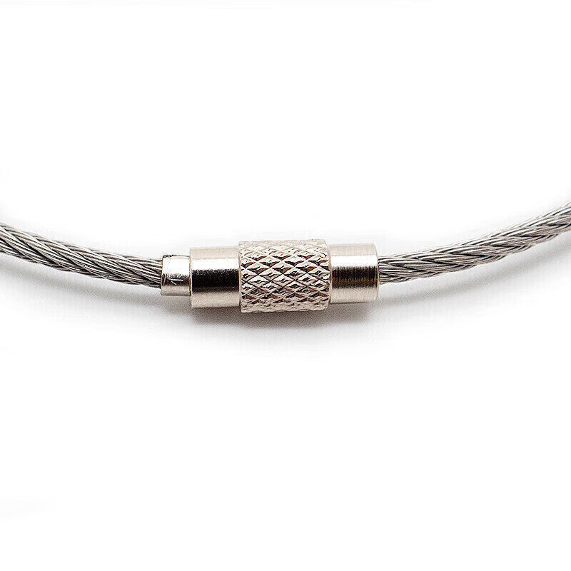 Masford steel wire rope keychain, stainless steel keychain, wire ring, wire lock, 2.0mm*30cm, 10 pieces